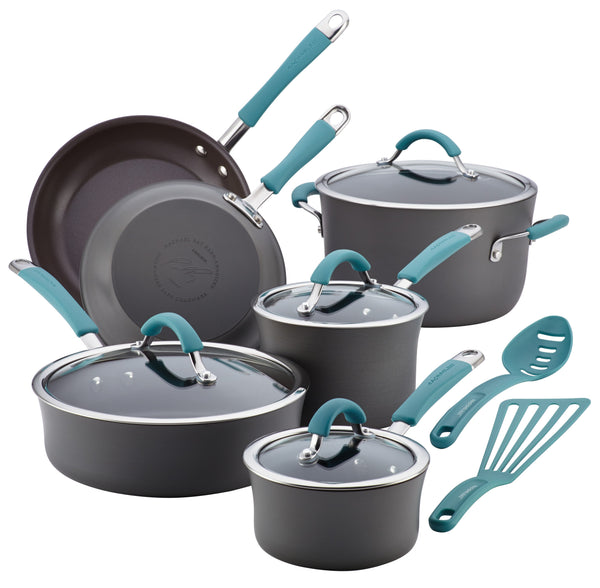 Rachael Ray Cucina Nonstick Bakeware 12-Cup Muffin / Cupcake Pan, Latte  Brown, Agave Blue Handle Grips - Bed Bath & Beyond - 13219274