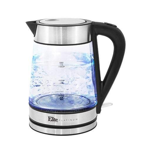 Elite Platinum Cordless 1.7L Glass Kettle Stainless Steel