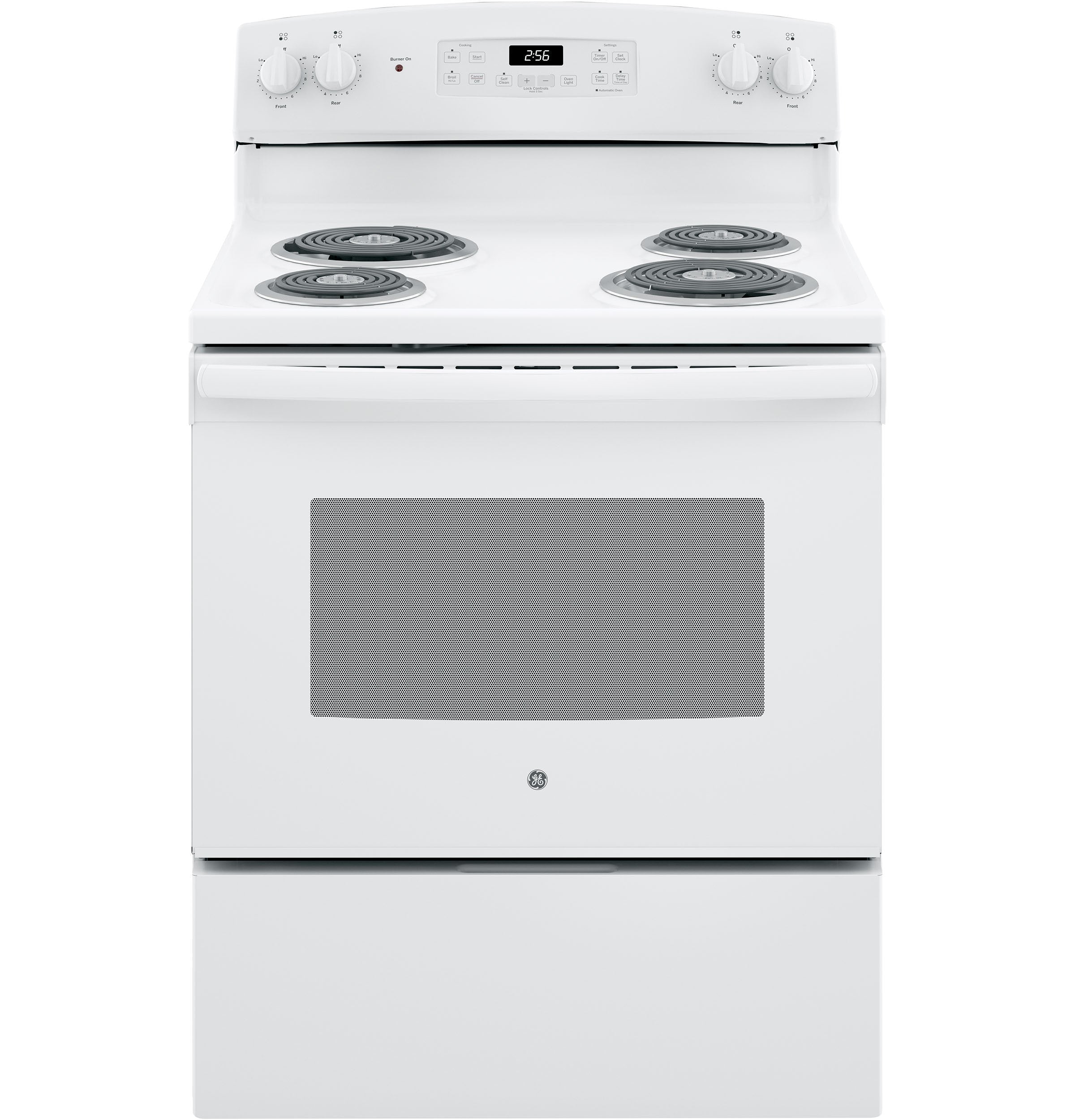 JB256RTSS GE ®30 Free-Standing Self-Clean Electric Range STAINLESS  STEEL/BLACK - C & C Audio Video and Appliance