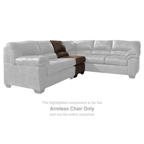 Ashley Furniture Bladen Armless Chair in Coffee