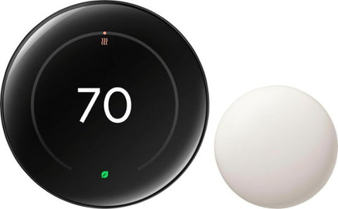 Google Nest Learning Thermostat (4th Gen) with Nest Temperature Sensor (2nd gen) - Polished Obsidian