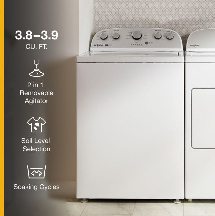 3.9 cu. ft. High Efficiency White Top Load Washing Machine with Soaking  Cycles