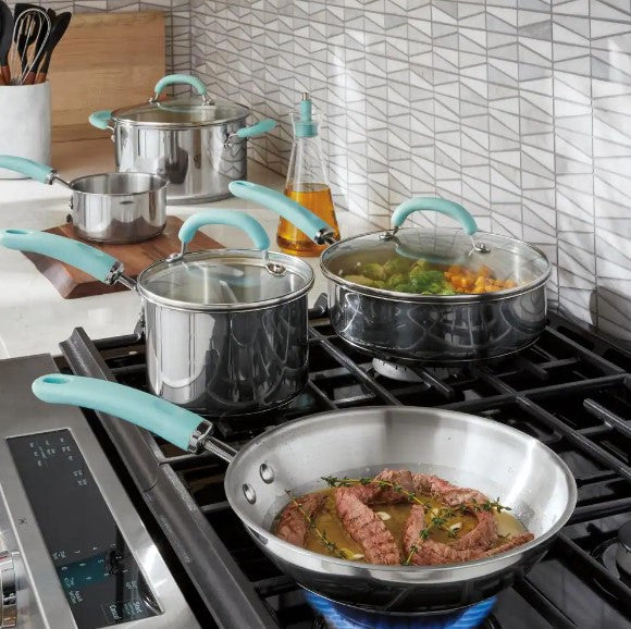 Rachael Ray Cook + Create 10pc Hard Anodized Nonstick Cookware Set