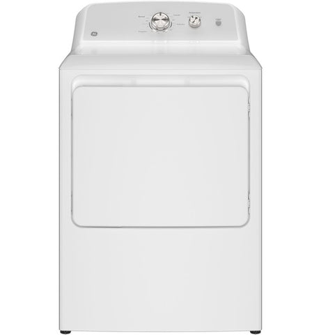 GE® 7.2 Cu. Ft. Capacity Electric Dryer with Up To 120 ft. Venting and Reversible Door in White with Silver Matte Backsplash