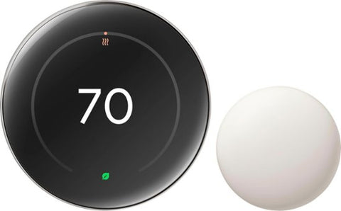 Google Nest Learning Thermostat (4th Gen) with Nest Temperature Sensor (2nd gen) - Polished Silver