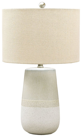 Shavon - Beige/White - Ceramic Table Lamp (1/CN)