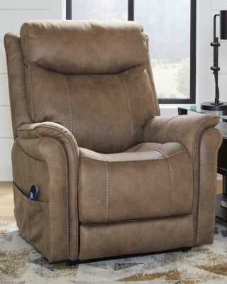 Ashley Furniture Lorreze Power Lift Recliner Brown/Beige