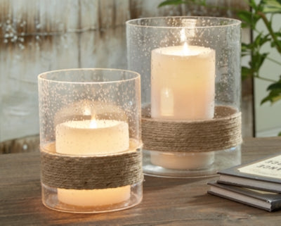 Ashley Furniture Eudocia Candle Holder (Set of 2) Transparent