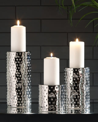 Ashley Furniture Marisa Candle Holder (Set of 3) Metallic