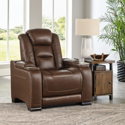 Ashley Furniture The Man-Den Power Recliner Brown/Beige