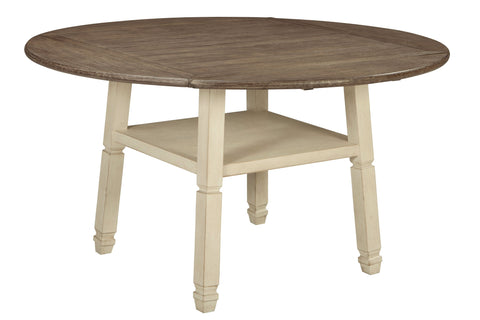 Bolanburg - Two-tone - Round Drop Leaf Counter Table