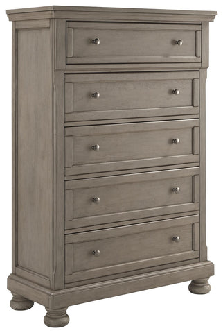 Lettner - Light Gray - Five Drawer Chest